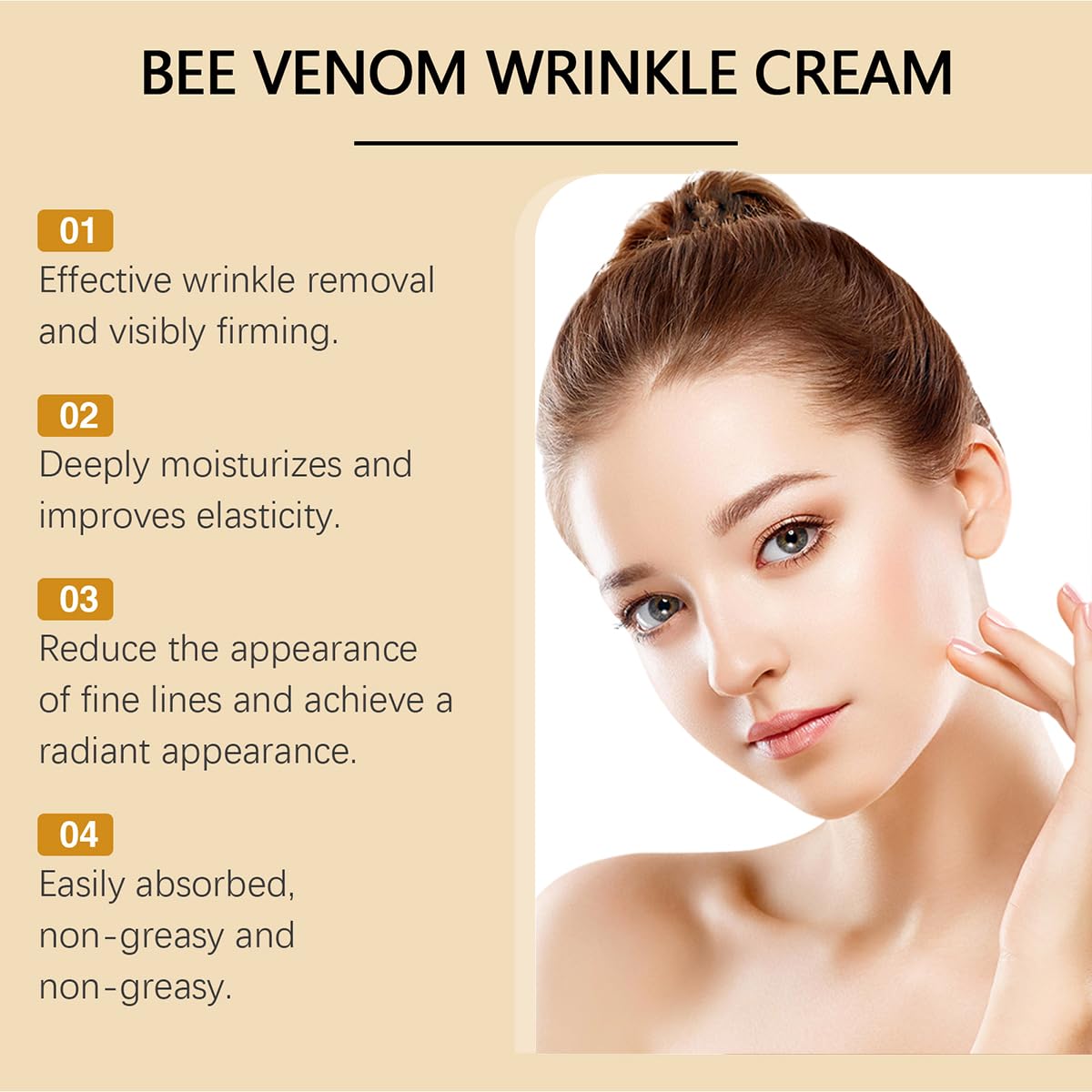 Bee Venom Moisturiser Cream Wrinkle Removal & Firming, Anti-Aging Eye&Face Bee Venom Skin Treatment Cream, Natural And Non-Irritating, Lifting & Recovery For All Skin Type (1 Pack, 20g)