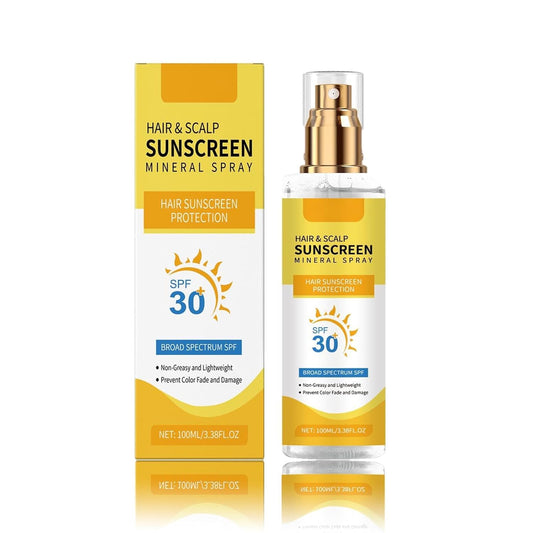 Hair and Scalp Sunscreen Spray SPF 30 - UV Protection for Scalp & Hair, Prevents Color Fade & Dryness, Non-Greasy & Lightweight Formula for Hiking/Beach/Outdoors (1)