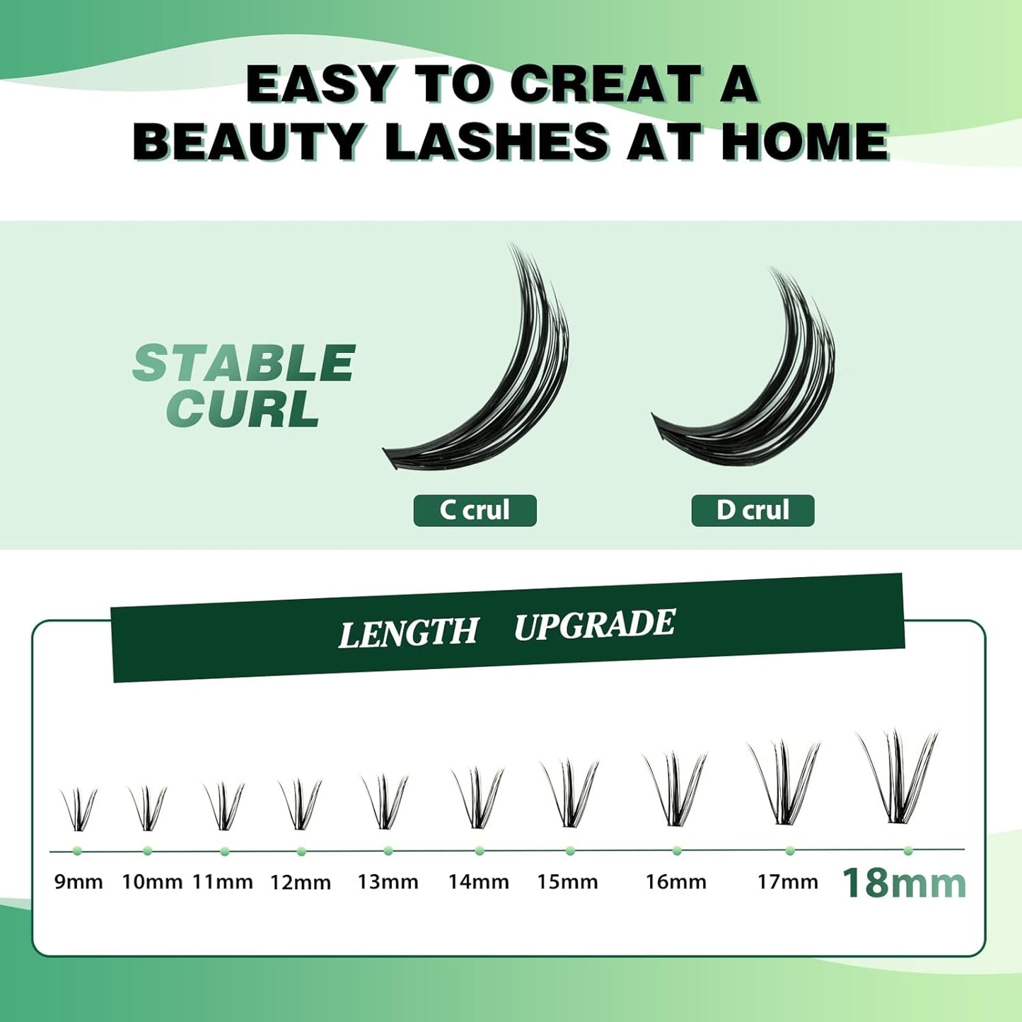 Lash Clusters 300pcs Individual Lashes 30D 0.07D Curl 16mm DIY Eyelash Extension KEYYOU Large Tray Volume Soft&Natural Cluster Lashes(30D-0.07D,16）