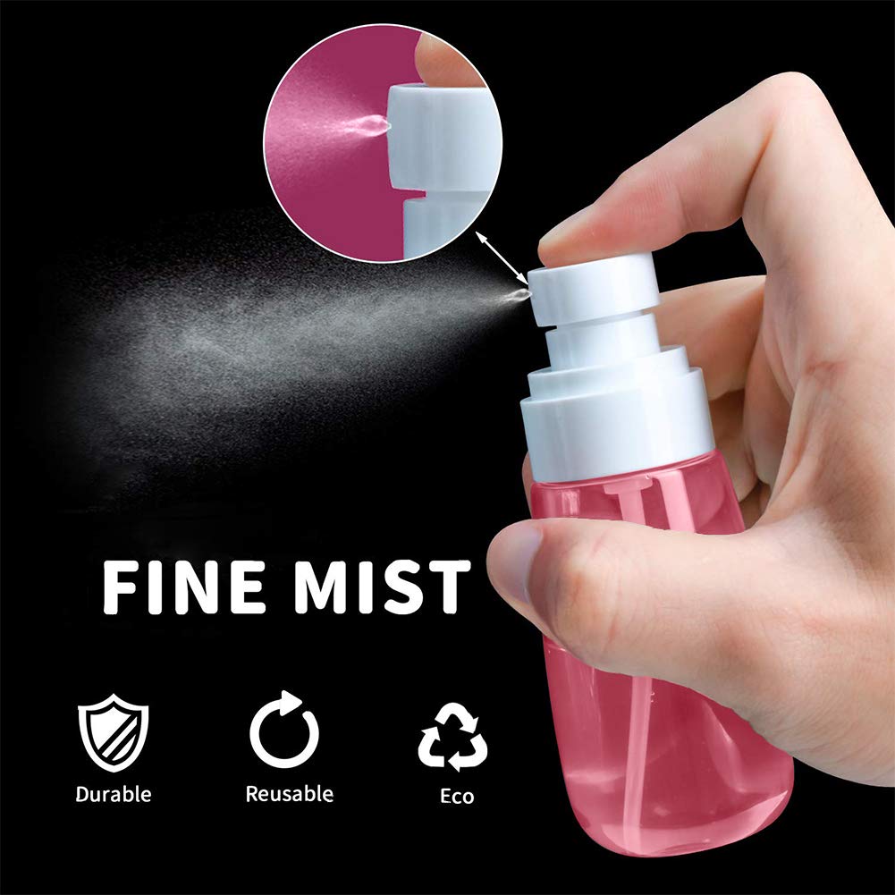 Cosywell Fine Mist Spray Bottle 3.4oz/ 100ml Empty Cosmetic Refillable Travel Containers Plastic Hair Spray Bottle Sprayer for Perfume Skincare Makeup Lotion (6color2purple)