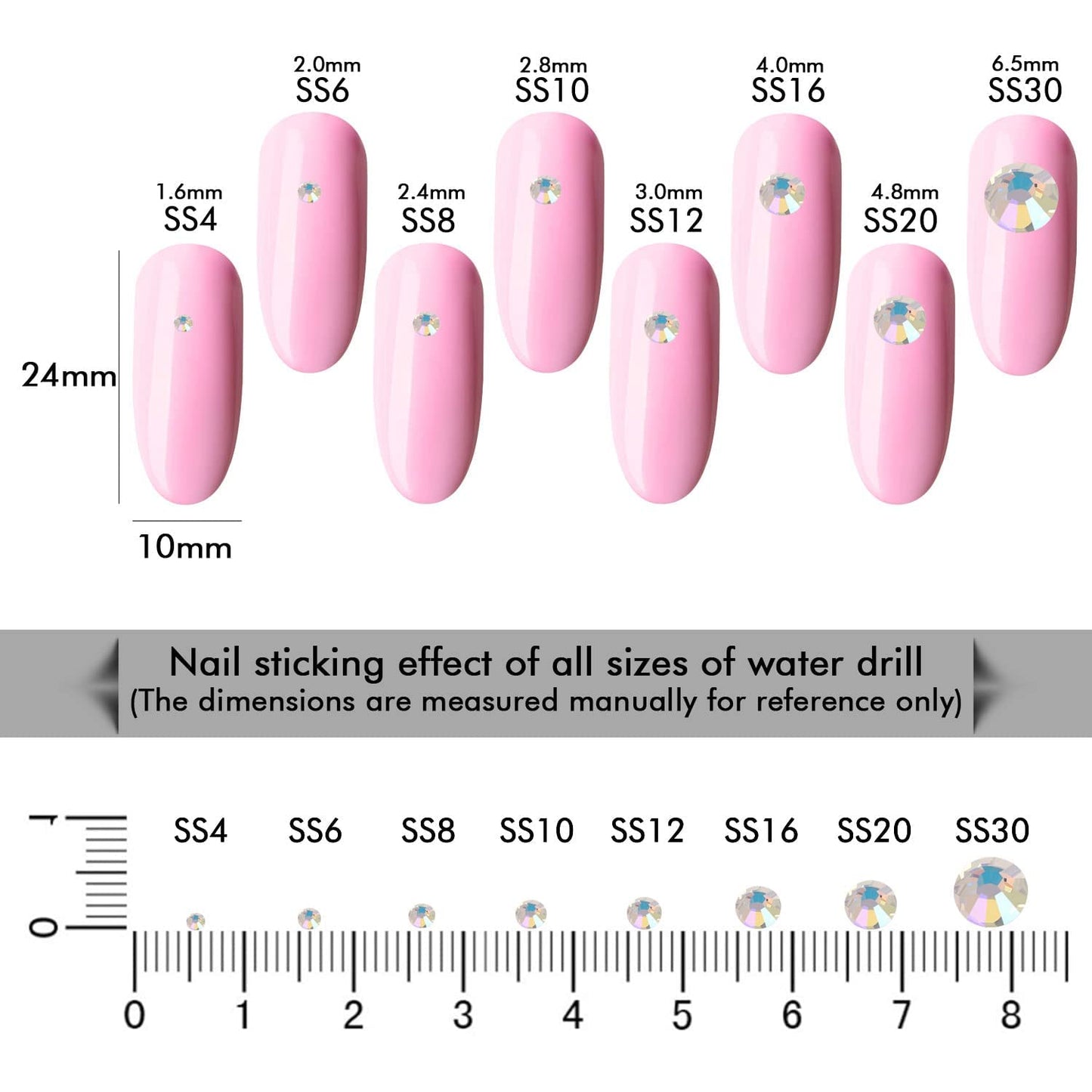 3000Pcs Moonlight Crystal Rhinestones,Glass Flatback Rhinestones Mini Gemstones for Nail Face Makeup Art Crafts Clothes Decoration -(SS6,2.0mm,Moonlight)