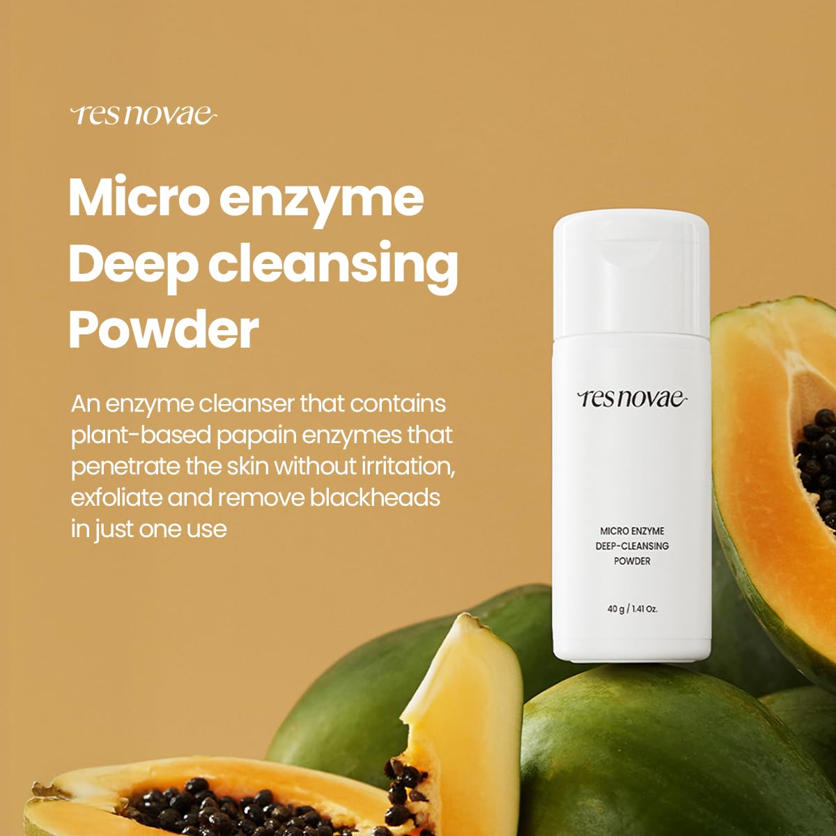 Enzyme Cleansing Powder – 15g (0.53 oz) – Purifies Pores, Removes Blackheads & Whiteheads, With Papain Enzyme for Smooth & Clear Skin | Low pH, Non-Irritating, For Sensitive Skin