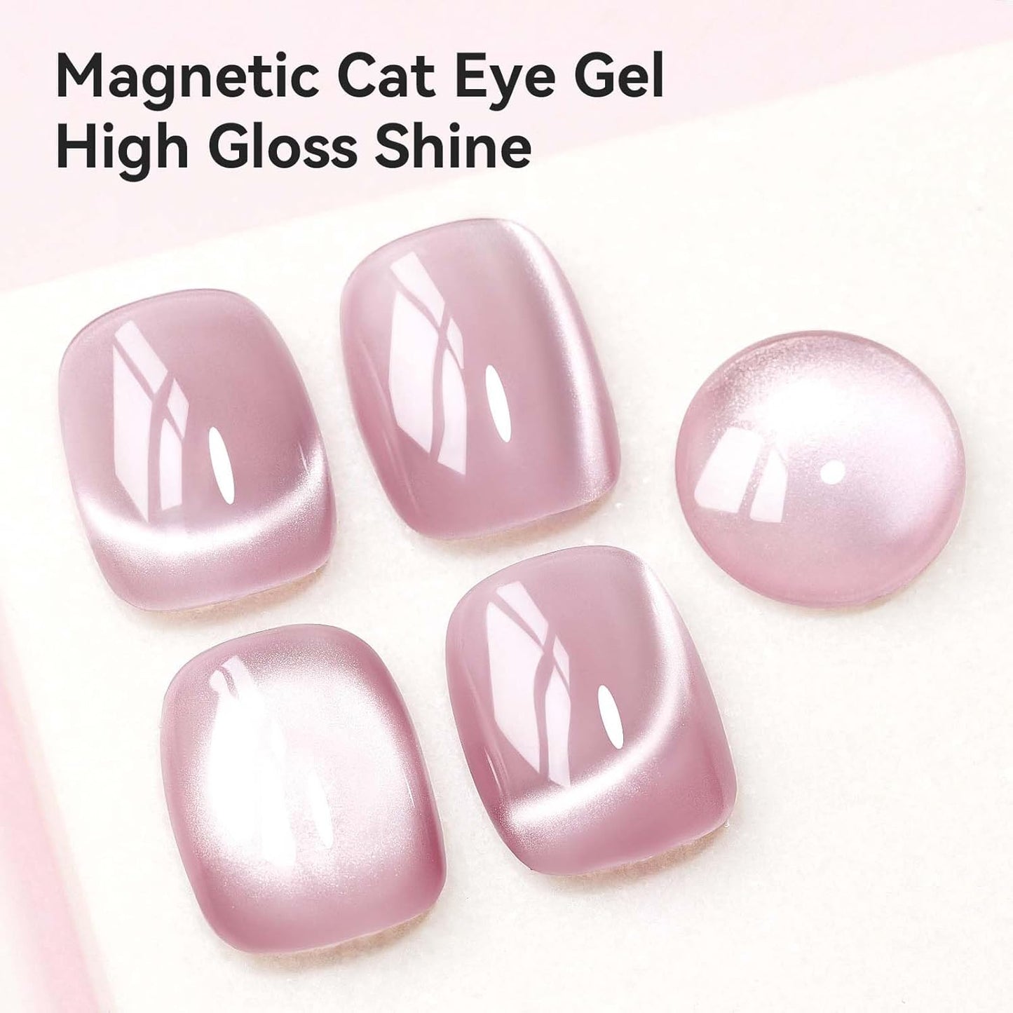 Cat Eye Gel Polish with Magnet, Magnetic Gel Nail Polish Glass Jelly Transparent Color UV Cateye Nail Polish for Nail Art DIY and Salon