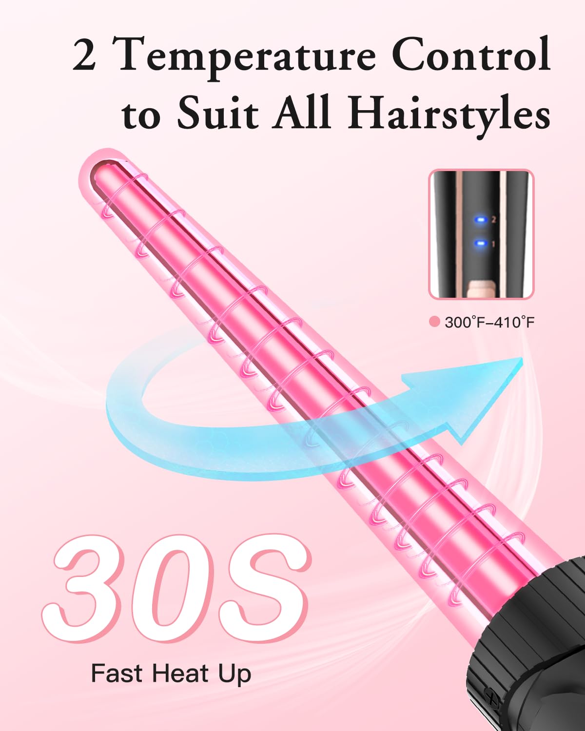 BESTOPE PRO 5 in 1 Curling Iron, Curling Wand Set with Negative Ion Thermal Brush and 4 Interchangeable Ceramic Curling Irons (0.35“-1.5”), Fast Heating Crimper Hair Tool in All Hair Type, Women Gifts