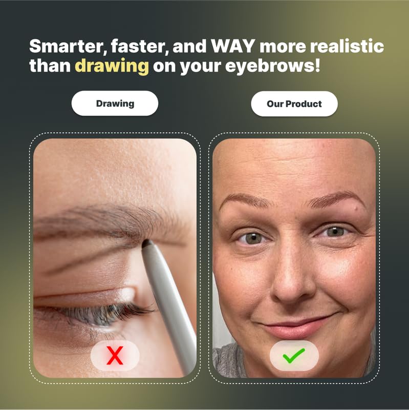 50 Pairs Medium Brown Temporary Eyebrow Tattoos, Waterproof and Smudge-Proof Medium Sassy Swerve Style Realistic Eyebrow Stickers for Women, Easy to Apply, Won't Work on Existing Brows