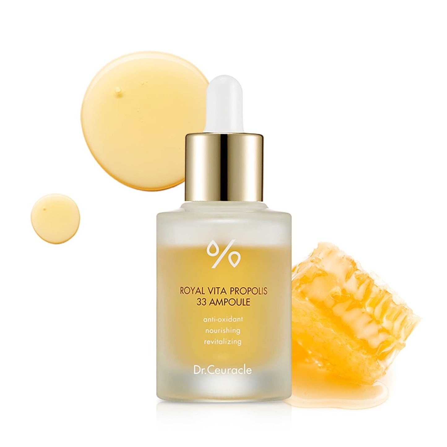 Dr.Ceuracle Royal Vita Propolis 33 Ampoule (30ml / 1.01 fl. oz.) - Ultimate Glow and Nourish Vitamin Serum for Radiant Skin, Formulated with Propolis and Royal Jelly Extract