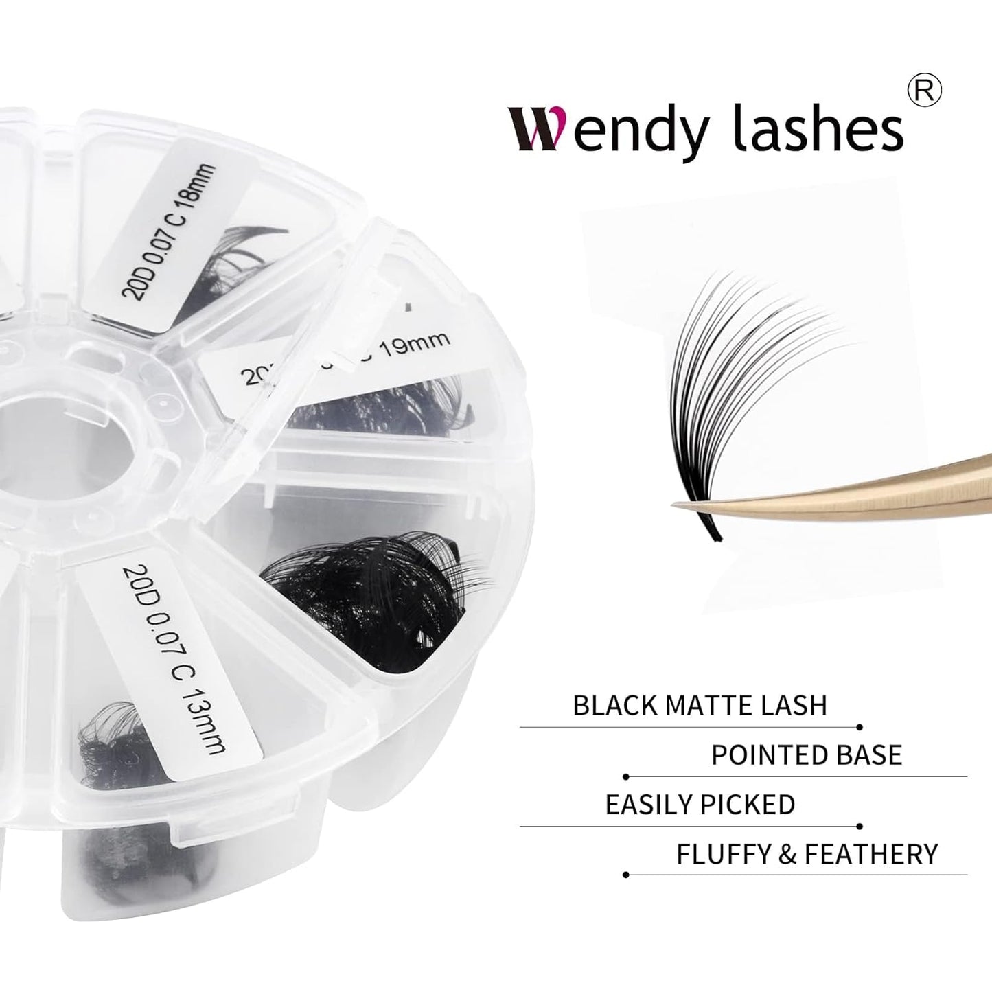 Premade Fans Eyelash Extension 500 Fans 20P Loose Volume Lashes D Curl Pre-made Fans 9-16mm