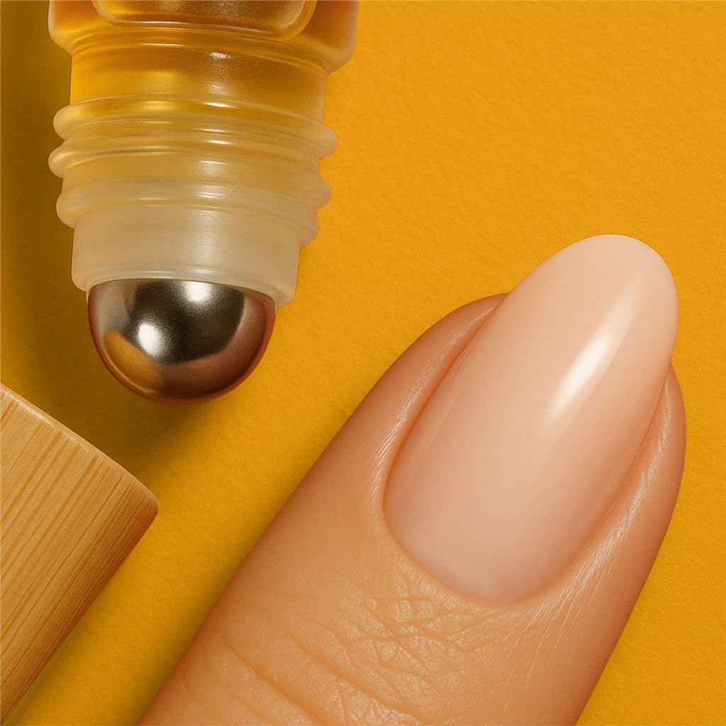 Cuticle Oil for Nail Strengthening and Growth – Hydrating, Vegan, Organic Formula with Jojoba & Vitamin E | 3 Signature Fragrances | 5mL Roll-On (0.17 Fl Oz, Sandalwood Fragrance)