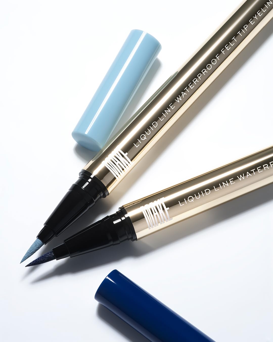 MAKE Beauty Liquid Line Waterproof Liquid Eyeliner Pen. Smudge-Proof Felt Tip for Precise Application of Lines, Wings, and Graphics. Long Lasting Eye Liner - Shade, Wavelength