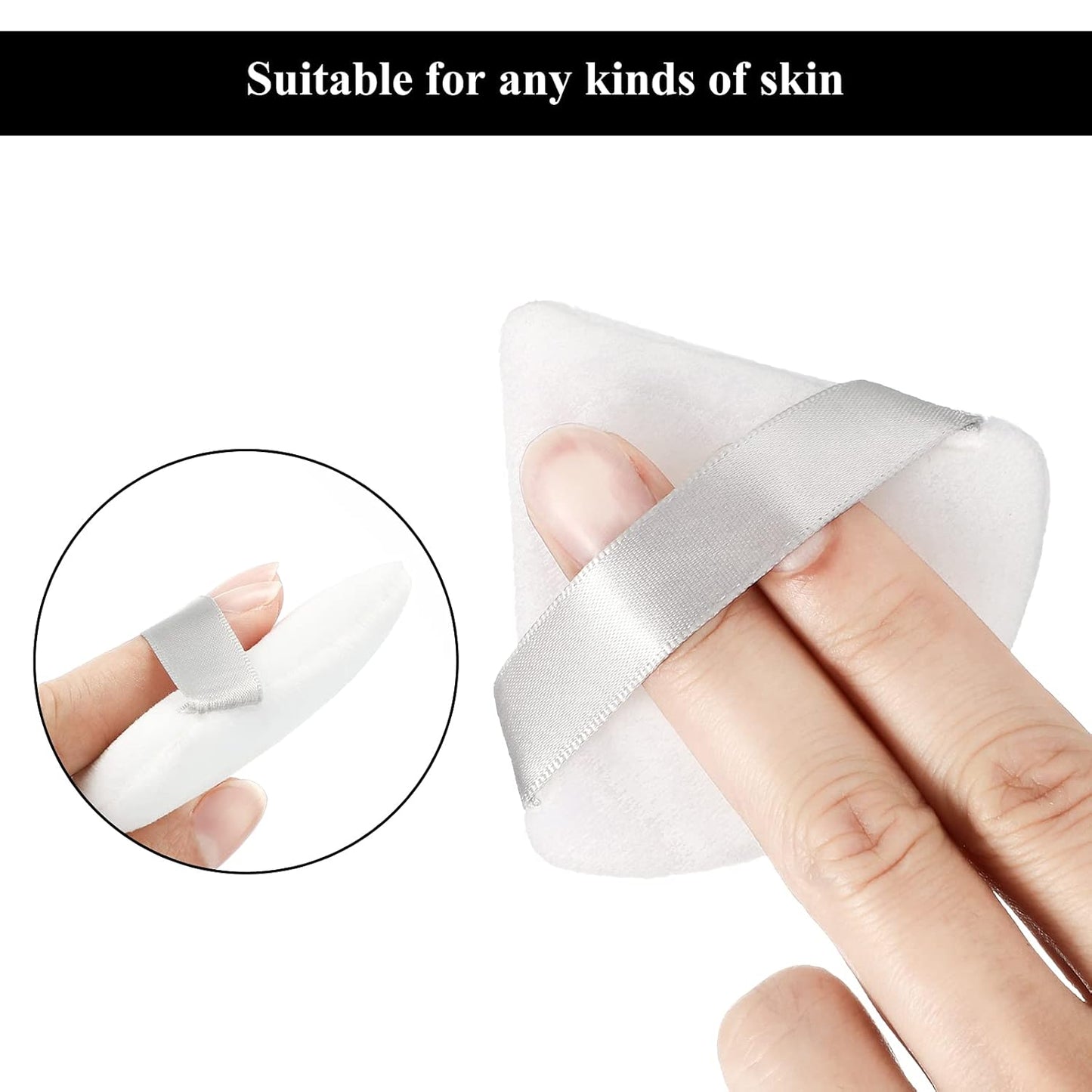 Maitys 12 Pieces Powder Puff Triangle Face Makeup Cosmetic for Loose Powder Soft Body Washable Reusable Foundation Sponge Mineral Wet Dry Makeup Tool for Women(Small,White)