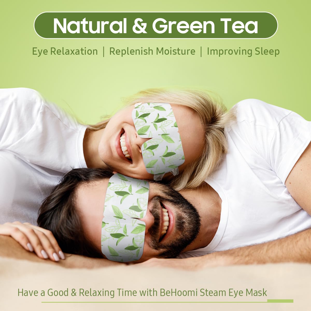 Steam Eye Mask, 20 Packs Heated Eye Mask Warm Compress for Eyes, Disposable Self Heating Eye Mask for Sleep, Spa, Travel Essentials & Relaxation Gifts for Women, Men (Green Tea)