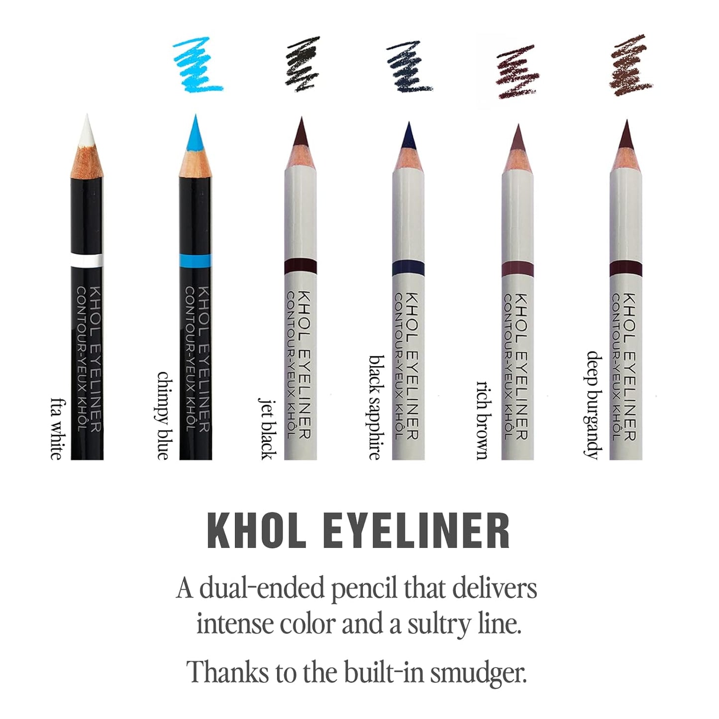 Jillian Dempsey Khol Eyeliner: Clean, Waterproof Eyeliner Pencil with Built-In Smudger for Effortless Blending – Rich Pigment, Cruelty-Free, Chimpy Blue