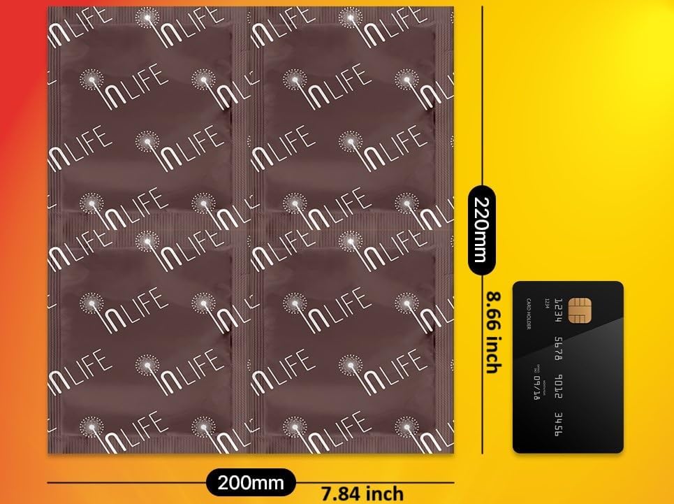 InLife Super Warmer for Lap and Body, All Natural & Safe, Bigger & Wider Area Covered, Higher Heating 145°F, Air Activated, Easy & Comfort, Steady Longer Lasting, Odorless, 10 Packs