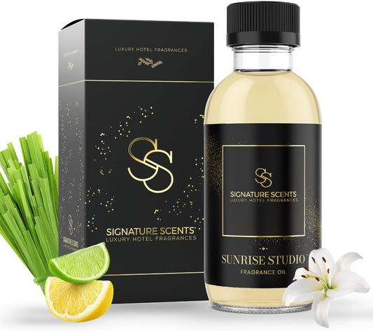 Luxury Hotel Diffuser Oil for Hotels and Homes - Aromatherapy Oils for use with an Essential Oil Diffuser at Home - Fragrance-Scent Diffuser Oil Blend (Sunrise Studio) 4.05fl oz (120ml)