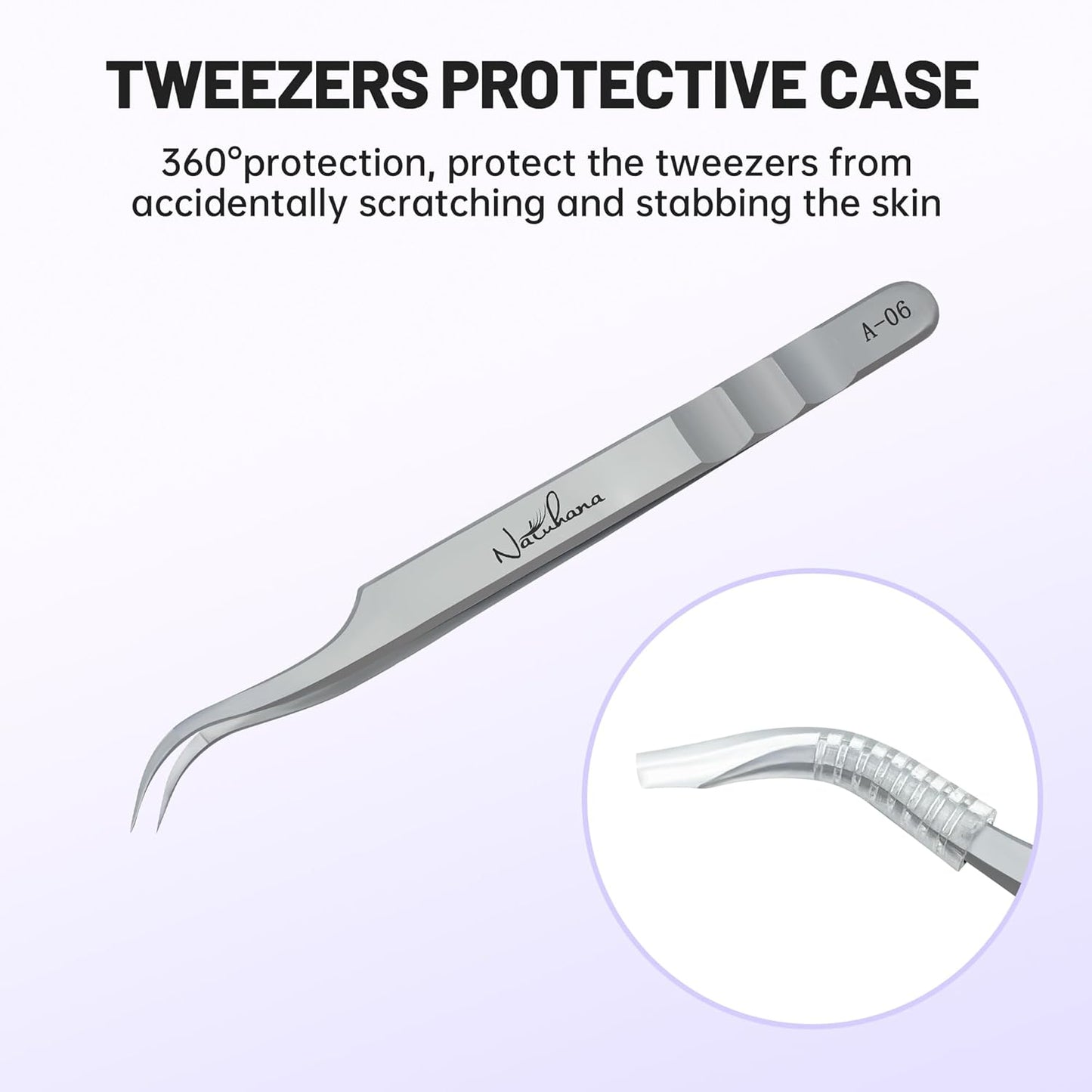 High Precision Lash Tweezers for Individual and Volume Eyelash Extensions Premium Stainless Steel Curved Fiber Tip Professional Isolation Tweezer