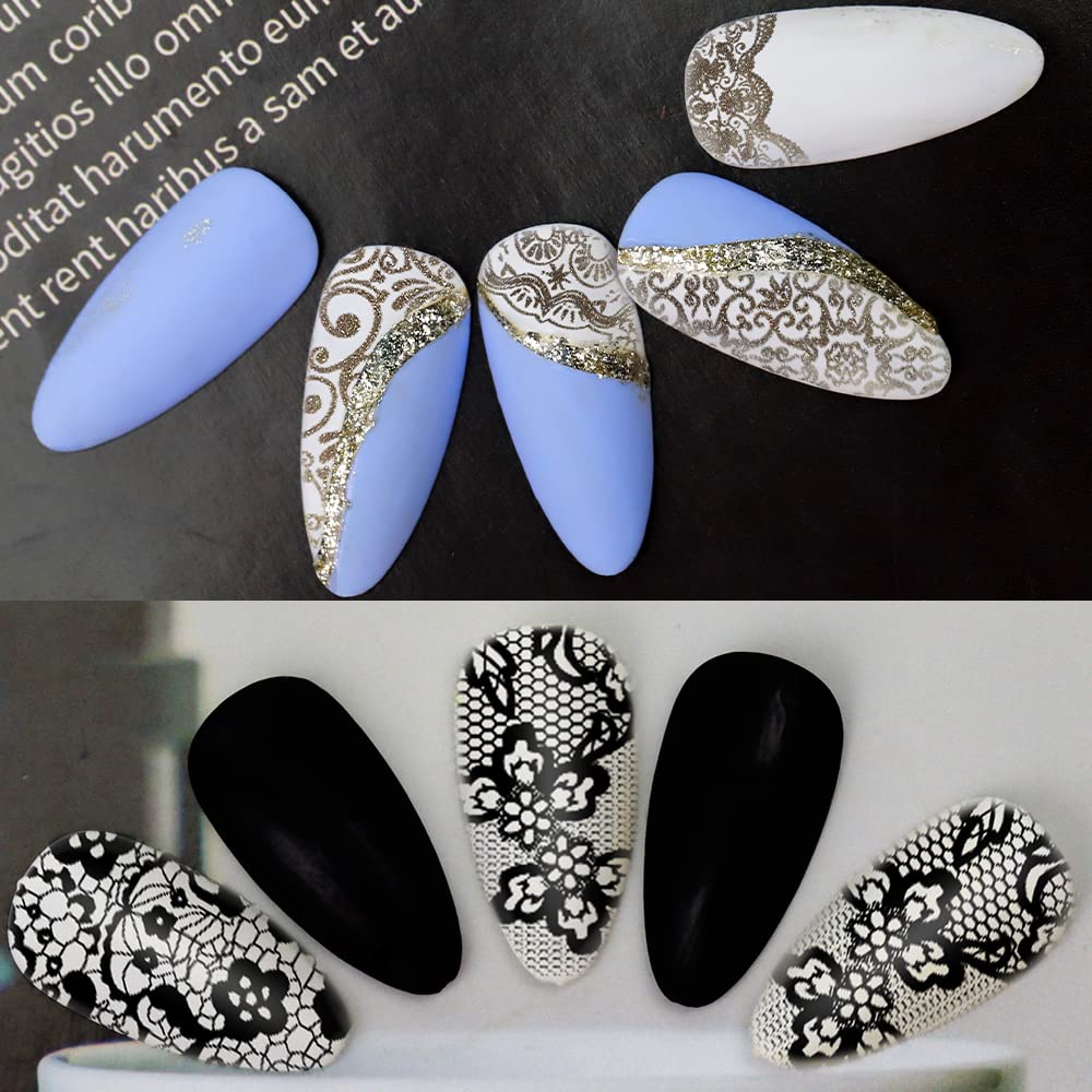 Biutee 5pcs Nail Stamping Plates + 1 Stamper + 1 Scraper Lace Flower Animal Pattern Nail Art Stamp Stamping Template Image Plate Nail Art Stamper Scraper Nails Tool