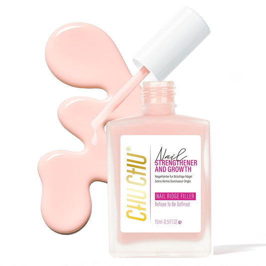 Protein Nail Strengthener for Gel Enthusiasts: Repair Thin Weak Peeling Nails After Acrylics Gel Removal - Nude Nail Hardener and Growth Treatment Ridge Filler Nude Polish