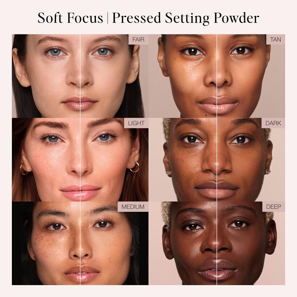 Jouer Soft Focus Hydrate & Setting Powder - Pressed Powder with Matte Finish - Blurring Powder for Fine Lines and Pores - Set Face Makeup Foundation or Concealer - Fair