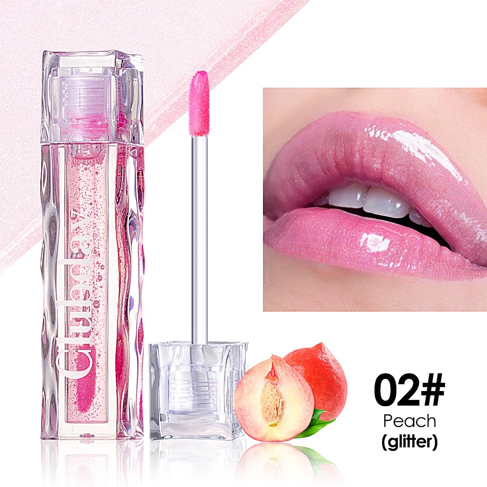 Color Changing Lip Oil, Magic Warm Change Moisturizing Lip Balm, Fruit Flavoured No-Sticky Plumping Lip Oil Long Lasting Hydrating High Shine Lip Care 0.16oz/4.5ml (2Pcs Set)-02