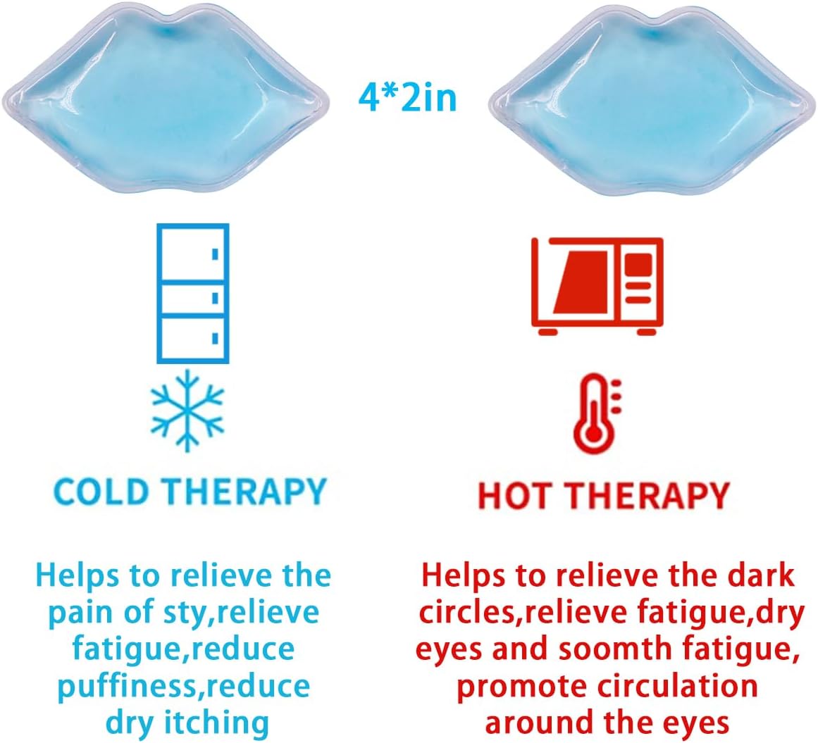 Eye Pad, Gel Eye Pad, Cooling Eye Pads, Gel Eye Mask,Gel Ice Pack, Cooling Ice Eye Masks, Hot Cold Eye Mask, Eye Ice Pack, Gel Eye Mask for Puffy Eyes, Migraine, Puffiness (Lip Pouch)