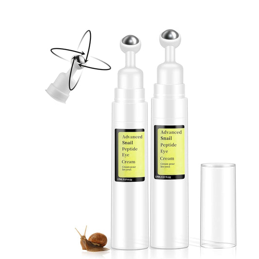 Snail Peptide Eye Cream For Moisturizing, 2 Pcs Snail Mucin Eye Cream With Niacinamide, Hyaluronic Acid, 34 ML Snail Eye Cream For Dark Circles, Puffiness and Fine Lines.