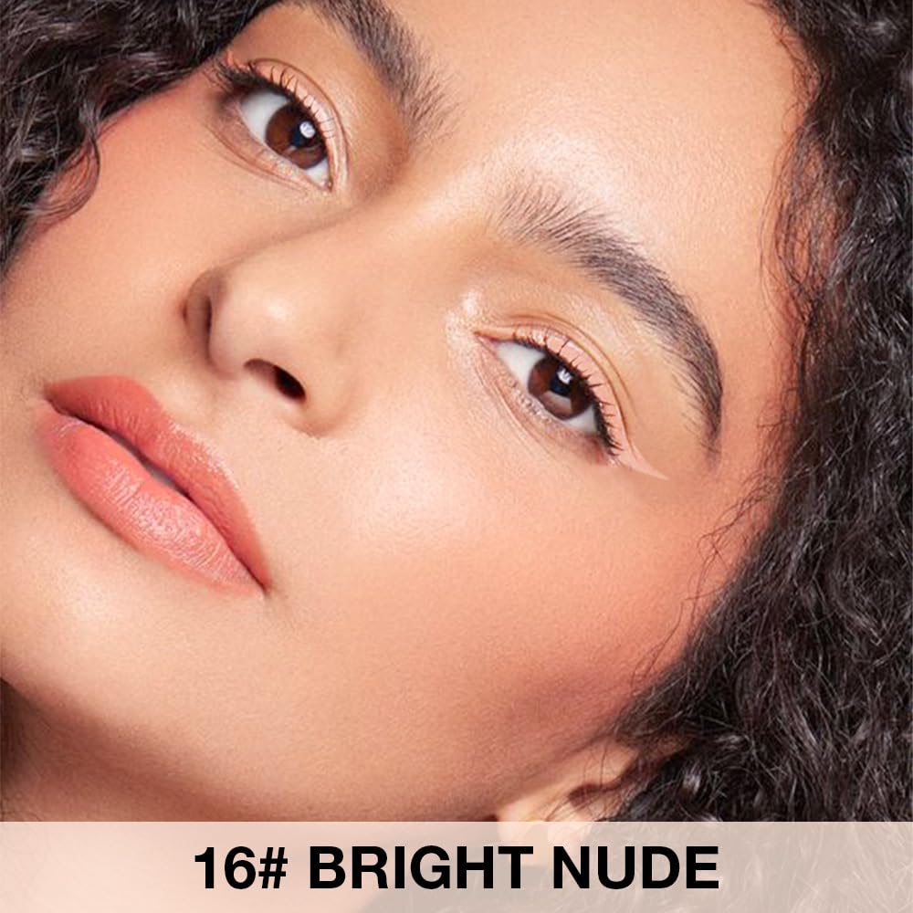Kaely Bright Nude Gel Eyeliner Pencil, Natural Cream Eye Liner Waterproof Smudge Proof, Matte Waterline Eyeliner Eyeshadow Stick, Brighten Eye Makeup, Vegan & Cruelty-Free, 16