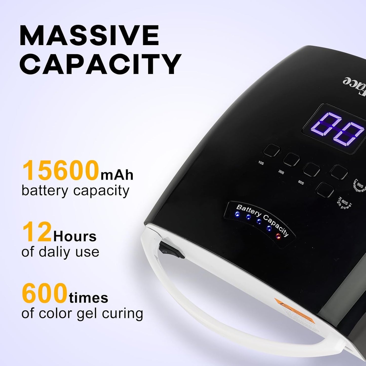 Cordless UV LED Nail Lamp, 66W Rechargeable Gel Nail lamp, Cordless UV Light for Gel Nails with Auto Sensor & 5 Timer for Home & Salon (Black)