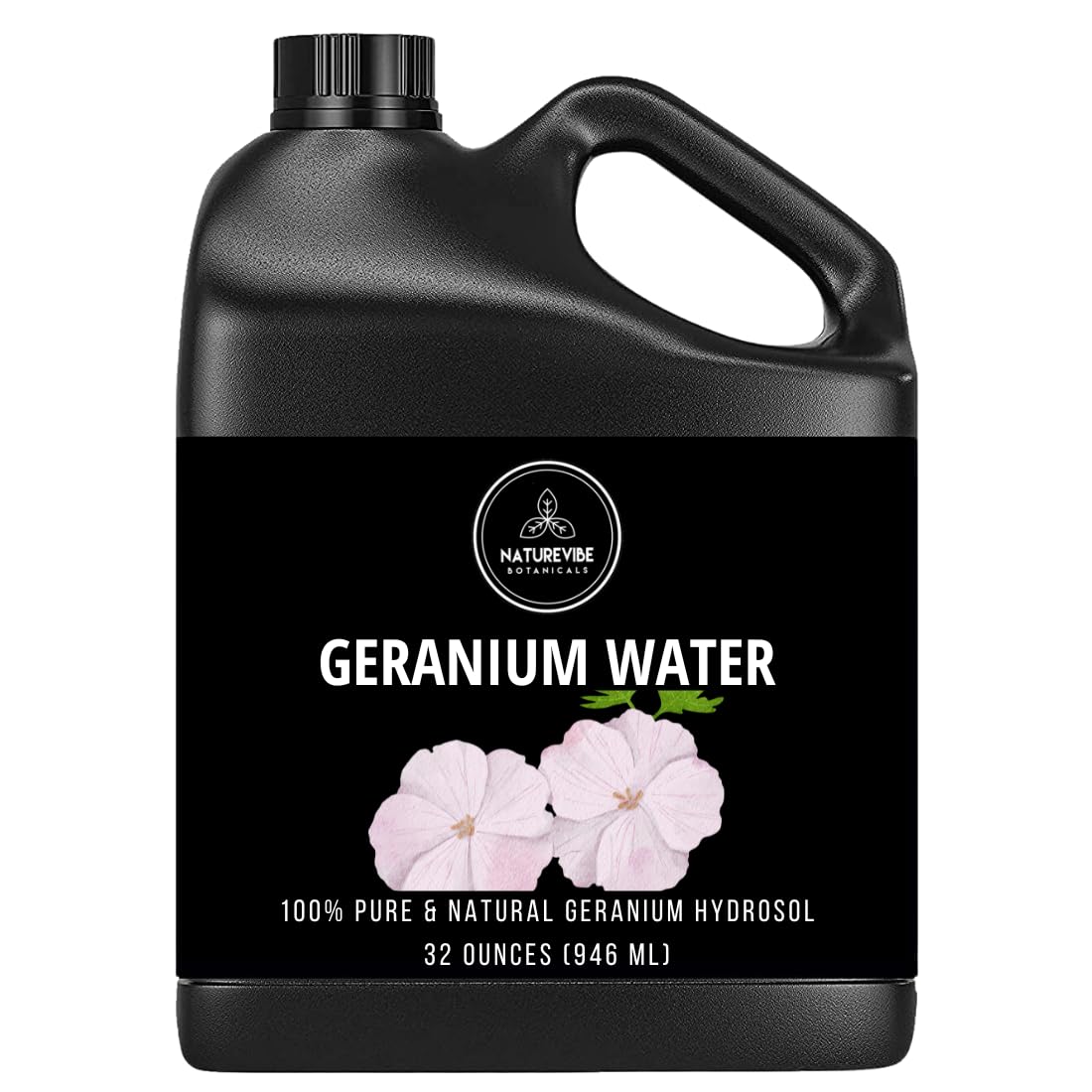 Naturevibe Botanicals Geranium Water 32 Ounces | 100% Pure and Natural | Great for Skin Care and Hair Care