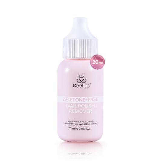 Beetles Non Acetone Nail Polish Remover - 0.67Fl Oz/20ML Controllable Nourishing Formula Acetone Free Nail Polish Remover - Non-Drying - Professional Quick and Gentle Removal for Natural Damaged Nail