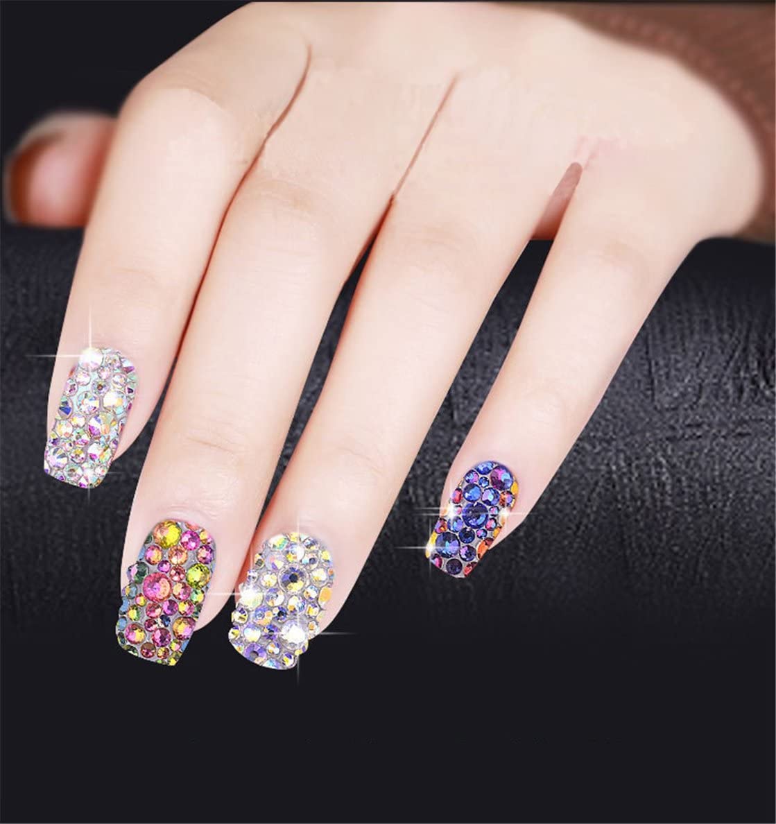 1500 Pieces SS16 4mm Flatback Rhinestones AB Clear Round Gems Crystals for Nail Art DIY Crafts Clothes Shoes Bags （Transparent AB）