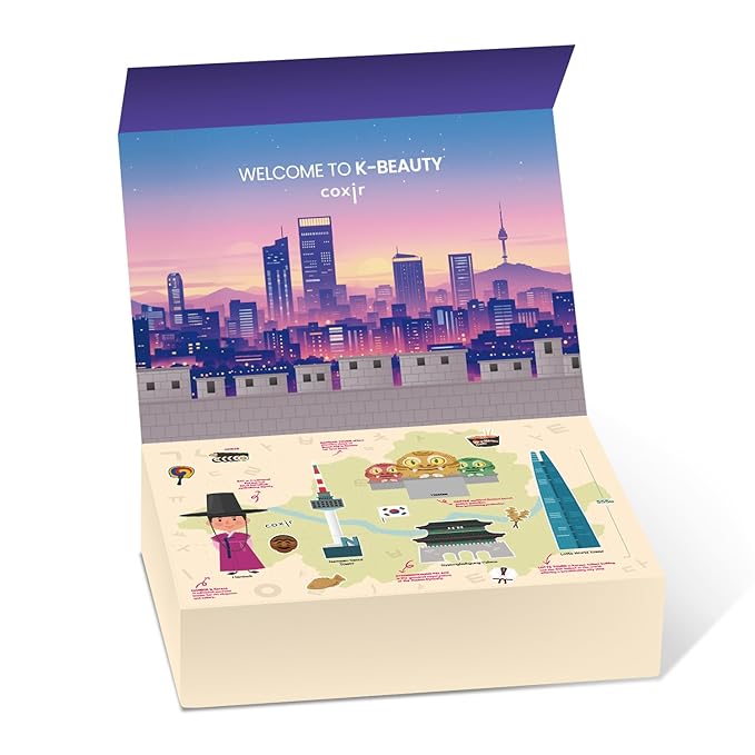 coxir K-Beauty Seoul Glow Set – 5-Step Korean Skincare Routine with TXA & Black Rice – Cleansing oil, Mask Cleanser, Ampoule, Balm & Moisturizer