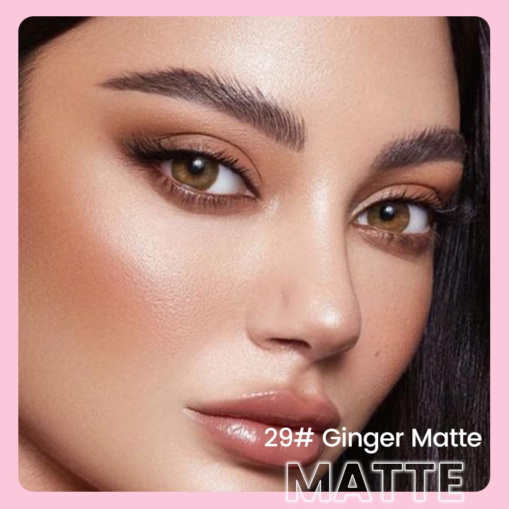 evpct 1Pcs Ginger Matte Cream Eye Shadow Brightener Sticks for Eyes Waterproof Pigmented, Double Ended Cream Eyeshadow Stick Pencil Pen with Applicator, Eye Shadow Palette Highlighter Makeup 29