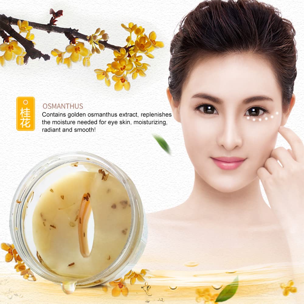 Gold Osmanthus Eye Mask,24K Gold Eye Patches for Puffy Eyes and Dark Circles,Reduce Under Eye Bags and Smooth Wrinkles,Moisturizing Eye Gel Pads,80Pcs