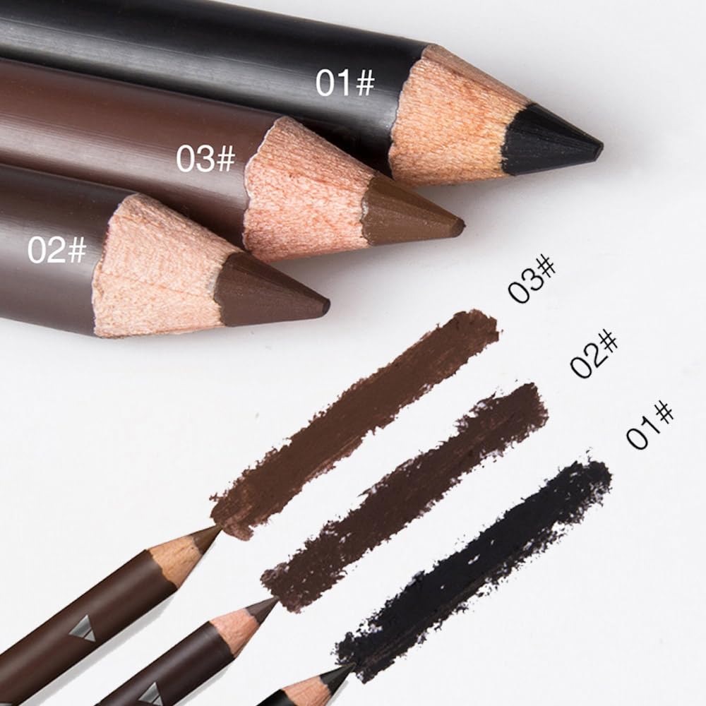 6Pcs Eyebrow Pencils for Women, Wooden Hard-Core Dark Brown Eyebrow and Eyeliner Pencil, Long Lasting Waterproof and Sweat-Proof, Beginner Makeup Brow Pencil,Create a Natural Eye Brow Makeup