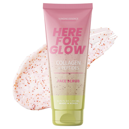 Collagen Facial Scrub - Dermatologist Tested, Anti-Aging, Hydrates & Improves Firmness, Korean Skin Care, 95% Natural, Clean Beauty, Non - GMO, Cruelty - Free - 1 Pack