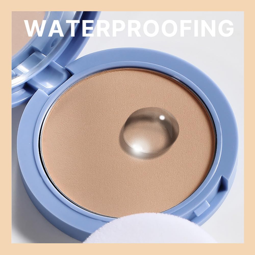 evpct Oil Control Pressed Face Powder Compact for Women, Translucent Setting Powder Makeup Foundation for Women, Waterproof Long Lasting Lightweight, polvo compacto de maquillaje, 220 Sand