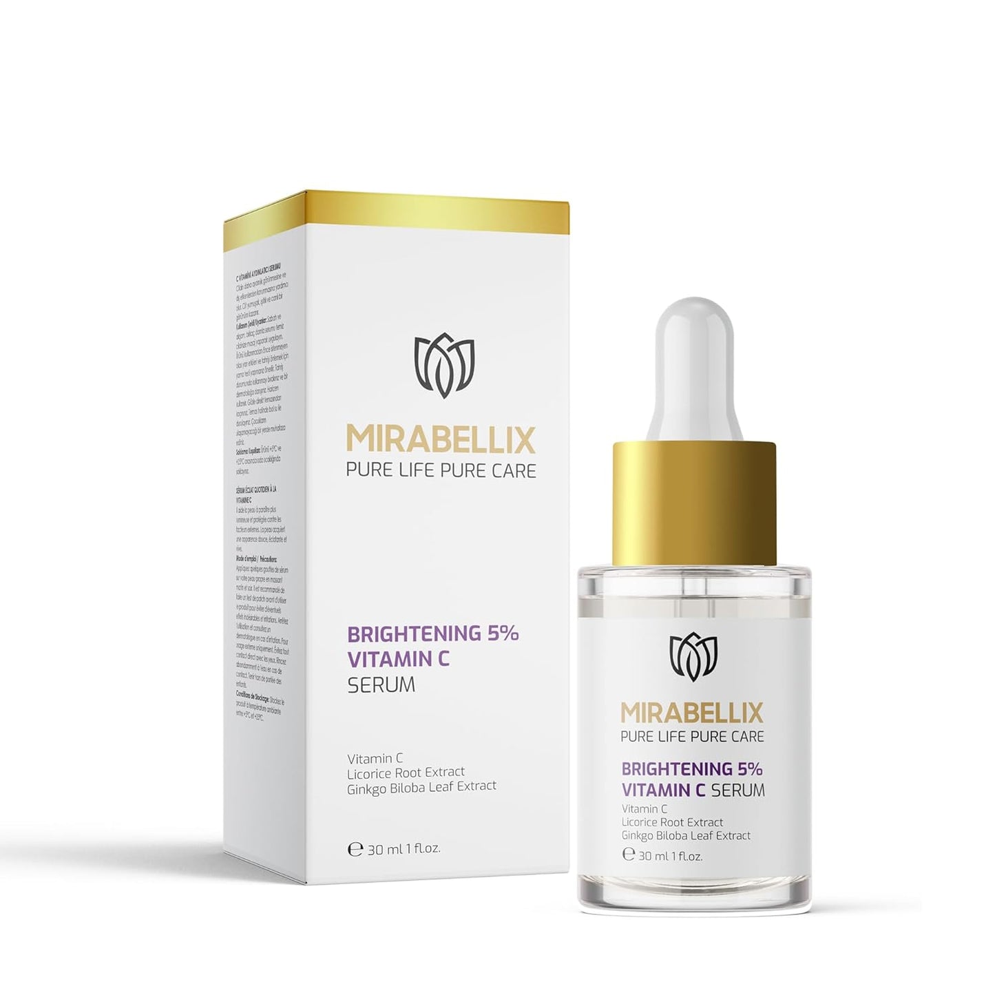 Vitamin C Facial Serum | Daily Antioxidant Support with Niacinamide, Licorice Root & Ginkgo Biloba | Hydrating & Nourishing Formula 30ml