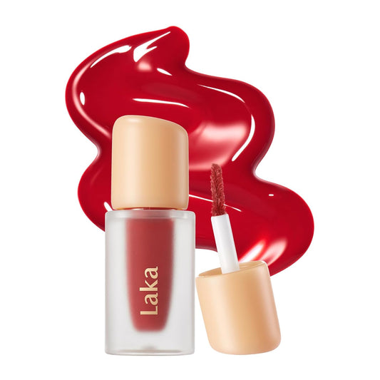 Laka Fruity Glam Lip Tint Mini, Glowing Lip Stain with Wide Color Spectrum, Hydrating & Lightweight Texture, Long-Lasting Bold Stain, Non-Sticky, Vegan, K-Beauty (#116 Candid)