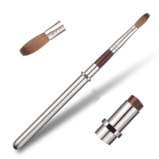 KADS Acrylic Nail Brush with Penholder Nail Brush for Acrylic Application-Oval Shaped Powder Nail Design Tools for Professional Manicure DIY Home Salon (12#)