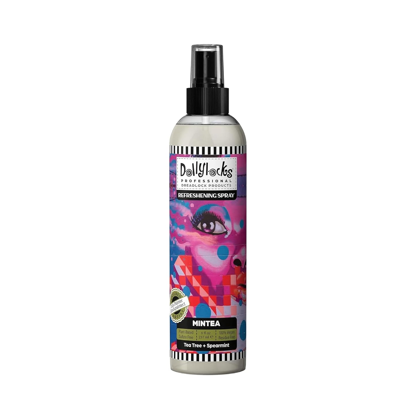 Dollylocks Refreshening Spray – Residue-Free Dreadlock & Loc Moisturizer Spray, Plant Based Deodorizer & Conditioner for Dreads, Vegan & pH-Balanced (Mintea Scent, 8oz)