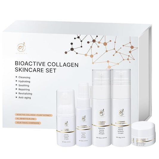 Bioactive Collagen Skincare Kit All In One for Travel Cleaning,Hydrating,Soothing,Repairing,Revitalizing,Anti-aging