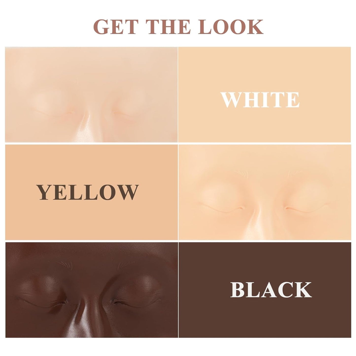 Makeup Practice Face, Makeup Practice Face Set 3D Realistic Makeup Practice Face Board with Cloth Bag for Makeup Artist Makeup Beginner Self-taught or Professional Enthusiasts (Yellow*2)