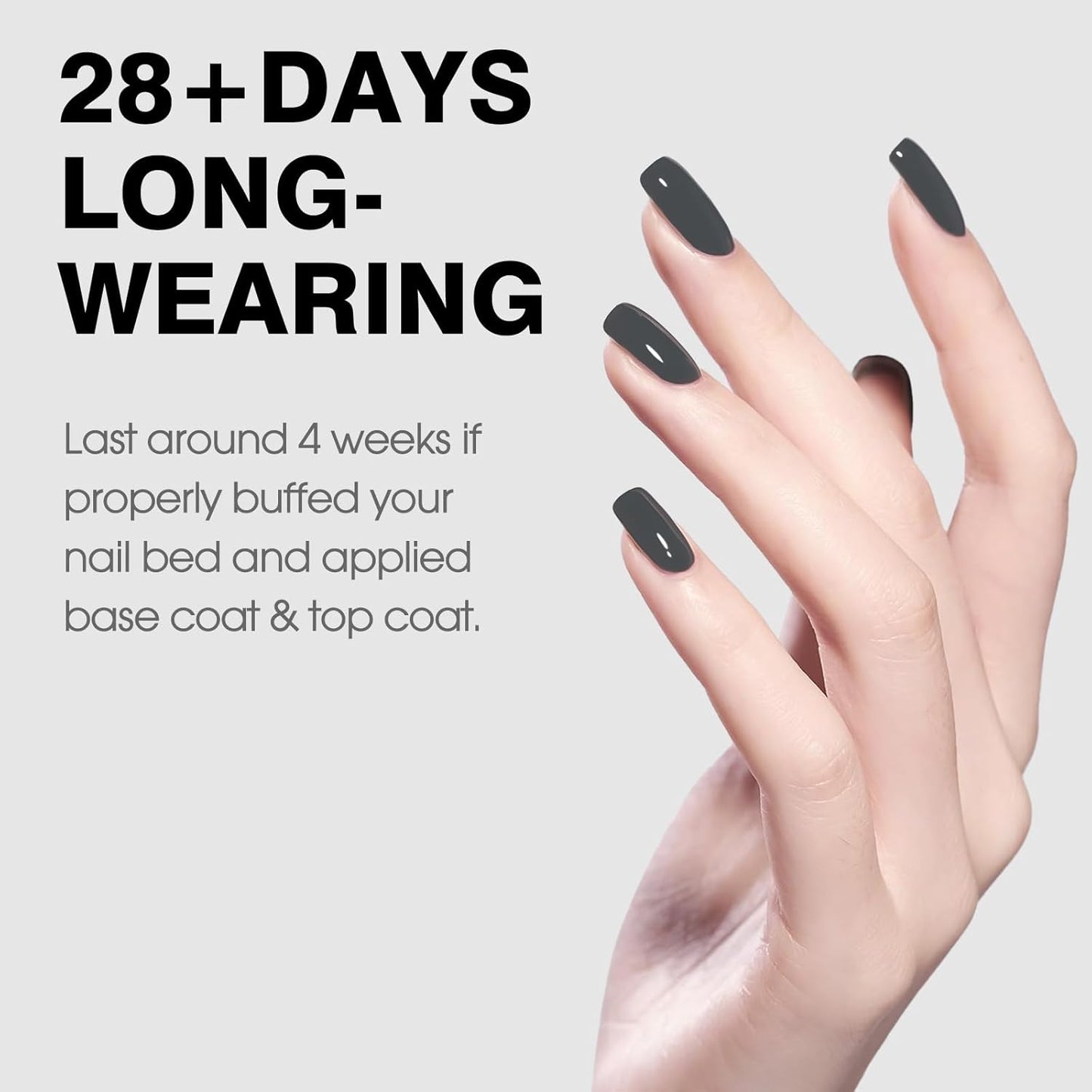 CANNI Gray Gel Nail Polish, 1Pcs Grey Nail Polish Gray Color High Gloss Soak Off U V Gel Nail French Nail Manicure Salon DIY