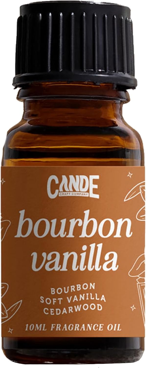 CANDECraftCo Premium Fragrance Oil – Diffuser Oils Fragrances Scented for Home, Candle Soap Making Supplies, Aromatherapy Blends for House (0.34 Fl Oz) (1-Pack, Bourbon Vanilla)