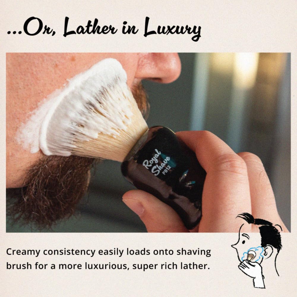 Luxury Shaving Cream for Men by Royal Shave, Rich, Soothing, Moisturizing, Hydrating & Nourishing Cream for Smooth, Close Shave (Made in UK) Sandalwood