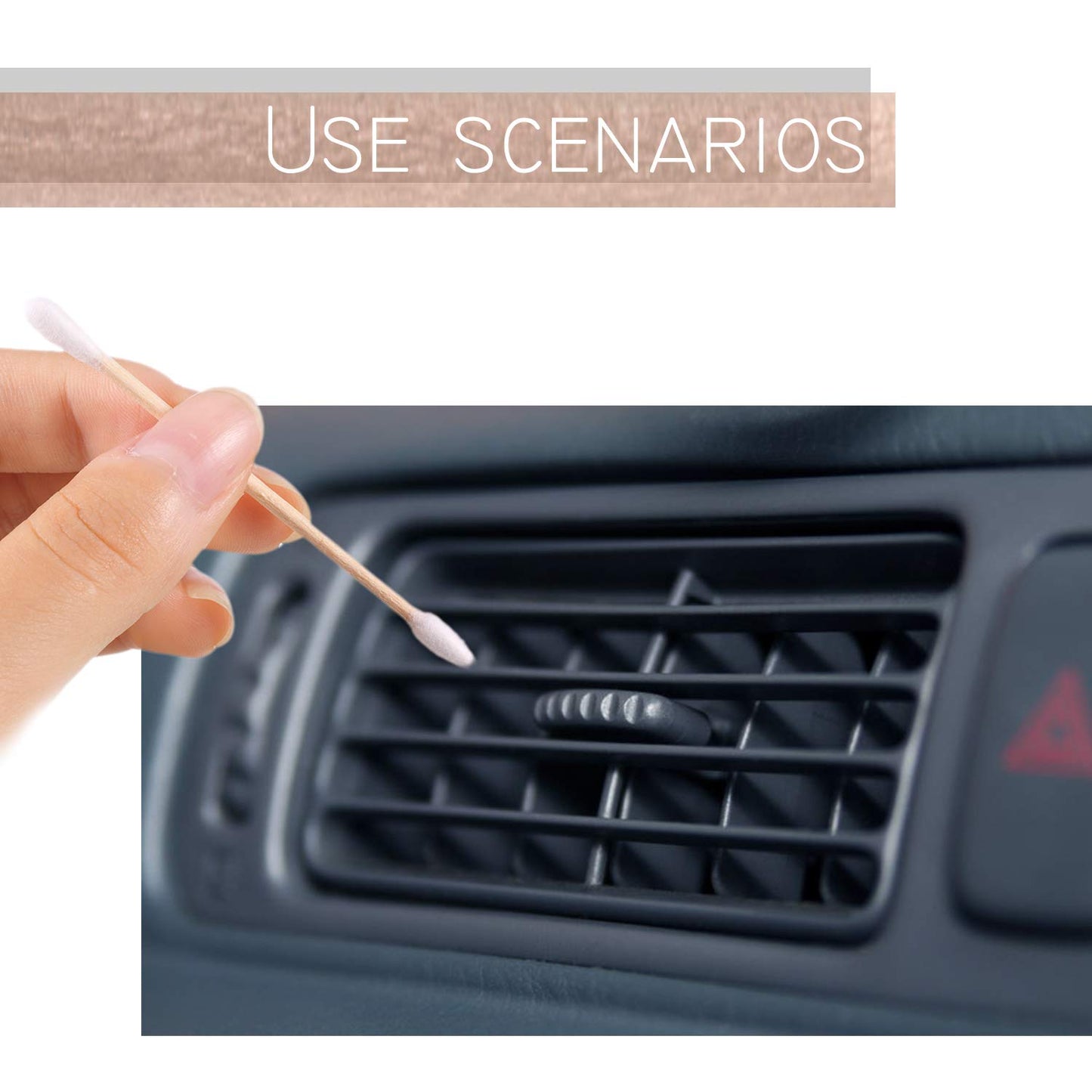 Norme 500 Pcs 3 Inch Gun Cleaning Swabs Long Cotton Swabs in Storage Box Long Pointed and Round Tip with Wooden Handle Buds for Makeup Baby Pet Care