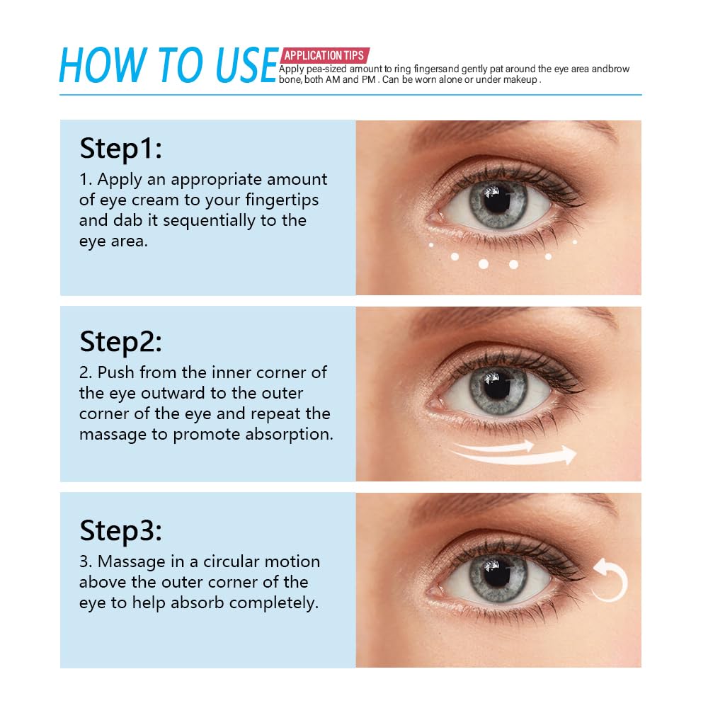 Caffeine Eye Serum, Retinol Eye Firming Serum for Dark Circles and Puffiness, Anti Aging Eye Serum with Hyaluronic Vitamin E, Smooth Fine Lines and Hydrate Eye Area