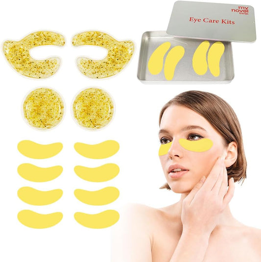 Reusable Eye Patches 6 Pairs, Silicone Under Eye Patches and Gel Eye Pads Cold Warm Eye Compress for Reduce Puffiness Circles Wrinkle Cooling Eye Mask Ice Packs