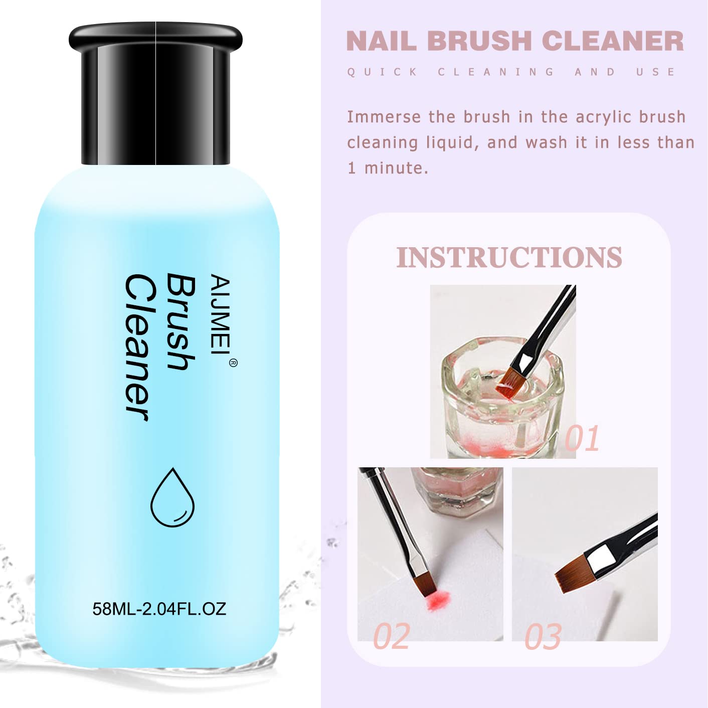 AIJIMEI Acrylic Powder Nail Kit With Professional Liquid Monomer, Brush Cleaner, and Tools Set for Nail Extension System