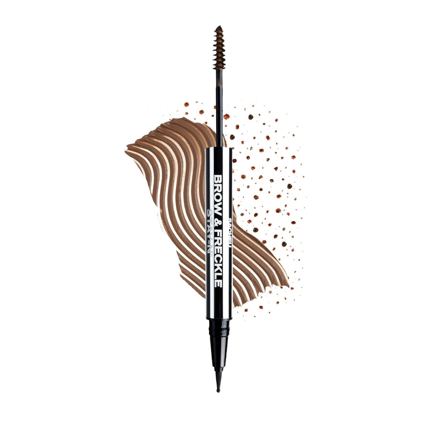 Sacheu Brow & Freckle STAY-N Tinted Eyebrow Gel & Faux Freckle Pen — 2-in-1 Longwear Water Resistant Brows Tint, Cruelty-Free & Vegan, Caramel Latte